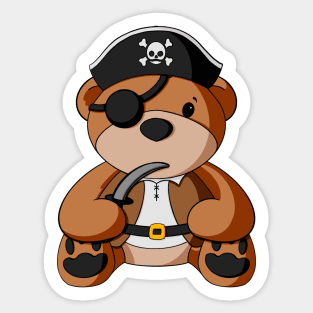 Pirate Teddy Bear Sticker